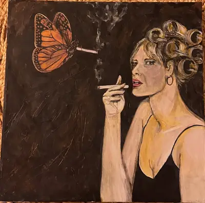 Two girls on a smoke break