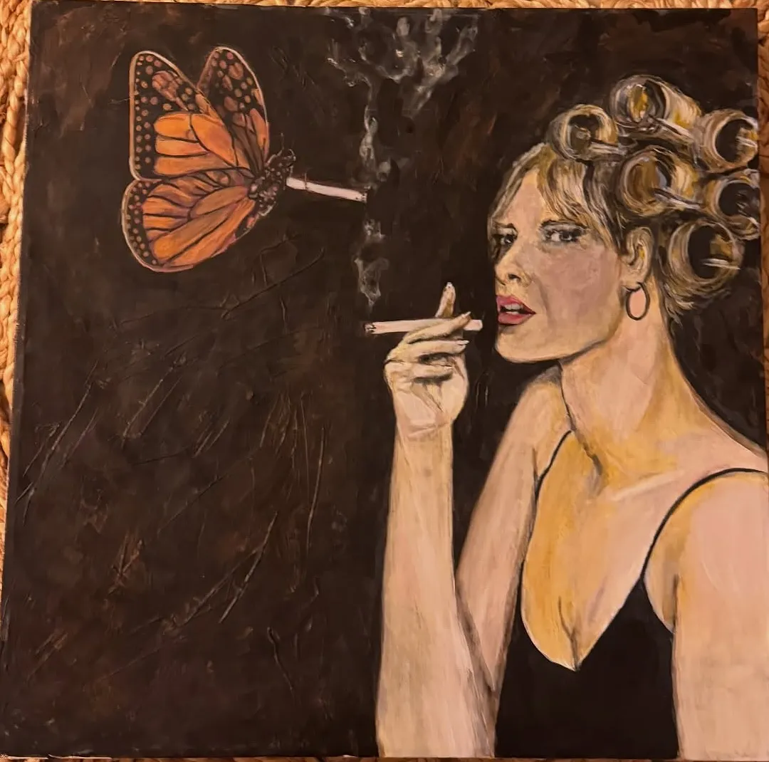 Two girls on a smoke break